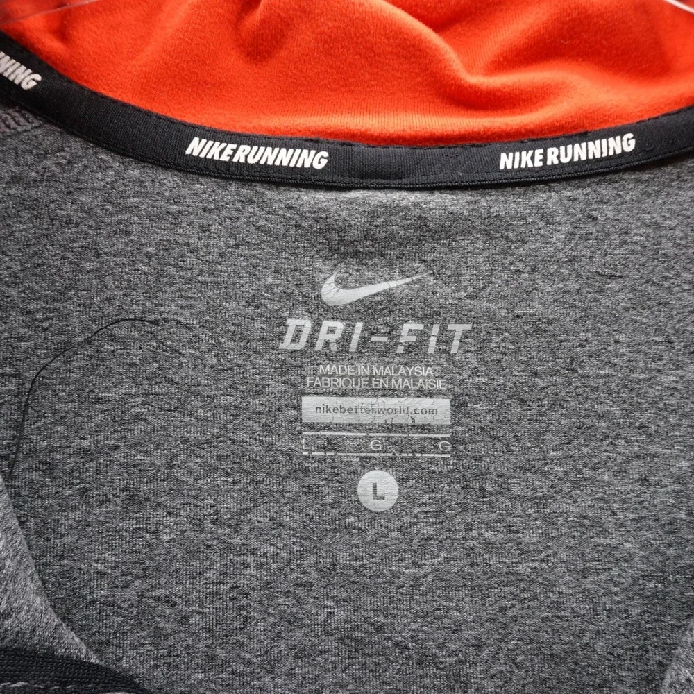 Nike Running DriFit Running Pullover Large Gray‎ Mens Activewear Lightweight
